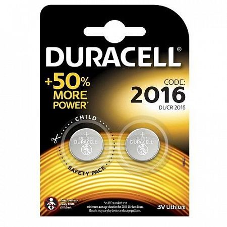 Элемент питания СR2016, 3V, таблетка, алкалиновая Duracell