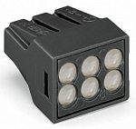 Клемма монтажная, 6 гнезд, с пастой, (0,75-2,5 мм.кв., 400V, 24А), 773-306, Wago